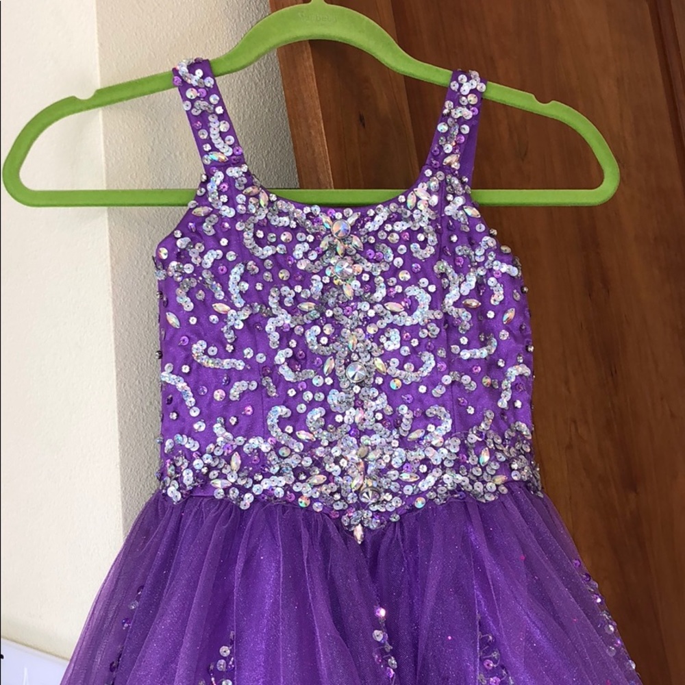 Purple Tiffany Designs Little Girl Pageant Gown